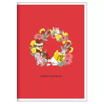 Ежемесячный планер Sunstar Stationery Moomin 2024 S2957060, B6, красный,