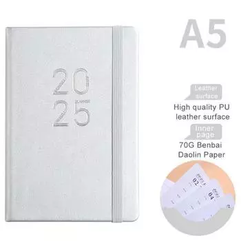 Ежемесячный планировщик на 2024-2025 годы, ежедневный блокнот-календарь, школьный календарь, легко управлять временем, обложка из искусственной кожи, планировщик на 2024-2025 годы шампанского