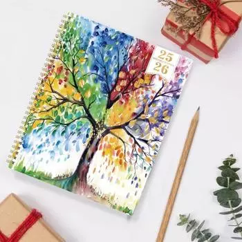 Ежемесячный планировщик на 2025-2026 гг. Очистить вид месяца Место для письма Мотивационные слова Обзор за 3 года