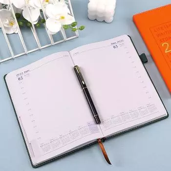 Ежемесячный планировщик Yousheng 2025 с гелевой ручкой, твердый переплет, водостойкая обложка, ежедневник, дополнительные этикетки, эластичные застежки, календарь A5