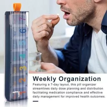Еженедельная таблетница с отделениями, 7 отделений, пыленепроницаемая, влагонепроницаемая, прозрачная крышка, карманный размер, для деловых поездок, путешествий, контейнер для таблеток, планшет