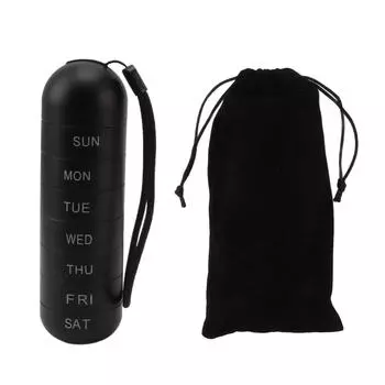 Еженедельный контейнер для лекарств большой емкости с большим отверстием, герметичное силиконовое кольцо, 7 отделений, еженедельно