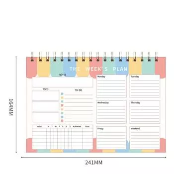 Еженедельный план А5 Планировщик Блокнот Ежедневник Напоминание 2025 Английский Книга-планировщик Унисекс style 2