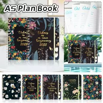 Еженедельный план Этот график Этот кожаный блокнот 2025Блокнот на резинке One Size