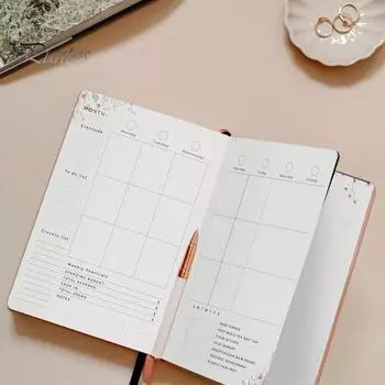 Еженедельный планировщик на 2025 год с почасовыми временными интервалами, ежемесячная/еженедельная книга встреч, круглогодичная организация, бархатная обложка циан