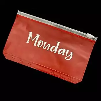 Еженедельный планировщик наличных денег A6, карманы для переплетов, сумка из ПВХ с вкладышами, папки на молнии для 6-кольцевой сумки для переплета для ноутбука, сумки для хранения документов Friday