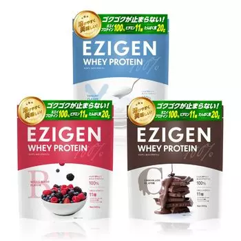 EZIGEN Whey Protein Смешанный ягодный вкус Шоколадный вкус Йогуртовый вкус Набор из 3 пакетиков по 1 кг Сделано в Японии Вкусный Легко пьется Легко растворяется