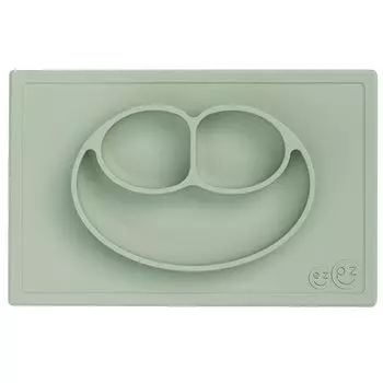ezpz Happy Mat Baby Baby Детская посуда для детского питания Тарелка Силиконовая тарелка Детский подарок [Неопрокидывающаяся посуда] (мятный) мятный