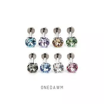 F136 Medical Titanium Alloy Flash Shijia Huazi Rhinestone Ear Studs Anti-Allergy Sleep No Need to Take off Cochlear Ear Bone Stud Labret [Must See] Thread 1.0 is 5/6/7/8/10mm thick