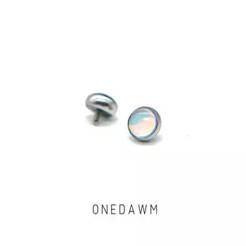 F136 Super Flash Medical Opal Labret Opal Titanium Alloy White Flash 4mm [separate jewelry head]]