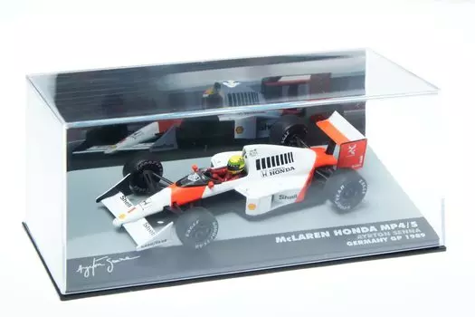 F1 Mini Car German GP 1989 Ayrton Senna MCLAREN Honda V10 AYRTON SENA Winner 1/43 [McLaren MP4/5] [Предмет] белый