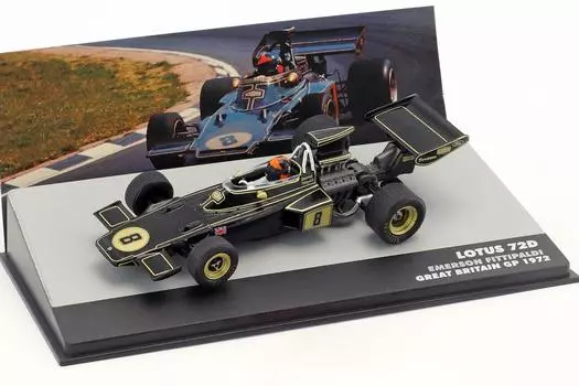 F1 Mini Car Lotus Ford 72D Emerson Fittipaldi JPS British GP 1972 Victory 1/43 [Предмет] чёрный