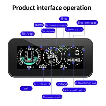 F3 монитор давления в шинах 3 в 1 монитор давления в шинах GPS спидометр скорость автомобиля тахометр уклономер TPMS ЖК-цифровой датчик F3