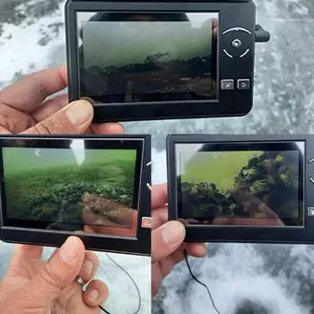 F431B Камера для подводной рыбалки с 4-кратным цифровым зумом, 4,3 дюйма, 4000 мАч, 15 м, инфракрасная зимняя камера для рыбака, эхолот