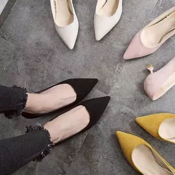 f54Fashion Small Fresh High Heels 2020 Fall New Women s Shoes Pointed Stiletto Single Shoes Wild Black Work Shoes Dress Party Pu 4 жёлтый
