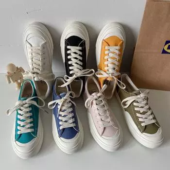 F76 black canvas shoes women s ins trendy low-top retro Hong Kong flavor explosion casual little white shoes board shoes college style 35 белый