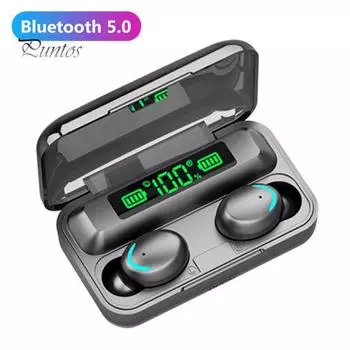 F9-5C True Wireless стерео светодиодный цифровой дисплей Bluetooth-совместимые беспроводные наушники 5.0 спортивные наушники чёрный