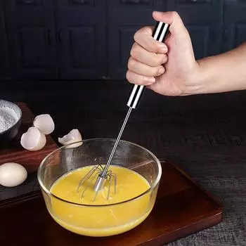 F-104 Полуавтоматический венчик для взбивания яиц Ручной миксер Самовращающийся смеситель для яиц Кухонные принадлежности Инструменты из нержавеющей стали 304