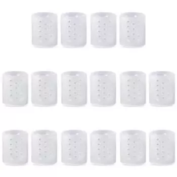 #F 2 шт. Прозрачные силиконовые накладки на пальцы ног, дышащие рукава для пальцев ног (L