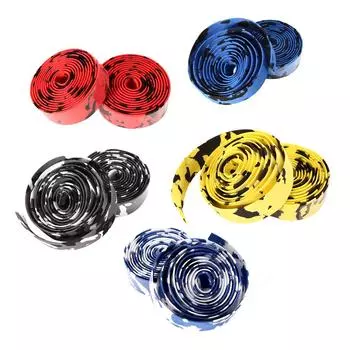 #F 2 X Новая пробковая лента для руля шоссейного велосипеда + 2 заглушки для руля белый/синий