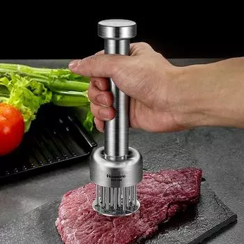 F-593 304 нержавеющая сталь сосновая игла для мяса стейк инструмент пряжка свинина расширитель отверстие сломанный иглы для мяса сломанный инструмент для мяса