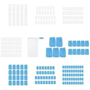 #F 5/10/20/30/40/50/100 шт. Фильтрующая сетка для многоразового использования для бассейна. Фильтр для очистки бассейна. 5 pack синий