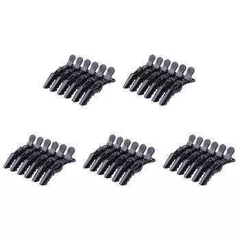 #F 6 шт. зажимы для волос из кожи аллигатора для женщин и девочек (черный)