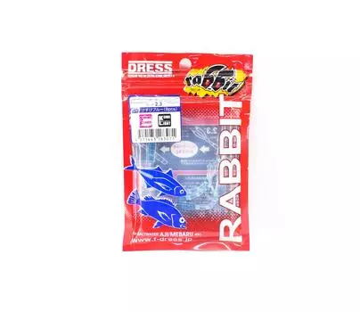 F Dress Soft Lure Rabbit 2,3 дюйма, 8 штук в упаковке, УФ-прозрачный синий (3071)