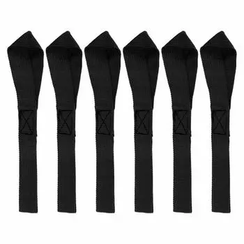 F FIERCE CYCLE Hook Strap Tie Down Straps Cargo Belt Black Nylon 6pcs 2.5x20.5cm for Motorcycle One size