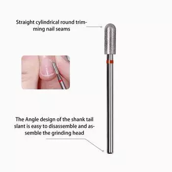 F-образная алмазная полировальная головка для ногтей для маникюра, удаления отслаивающихся ногтей, прямые круглые аксессуары для ногтей