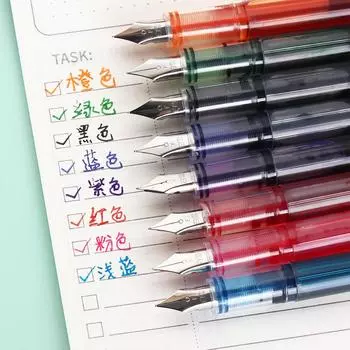 F-образная перьевая ручка, быстросохнущая прямая жидкая ручка, модные ручки для письма с чернилами для детей 7