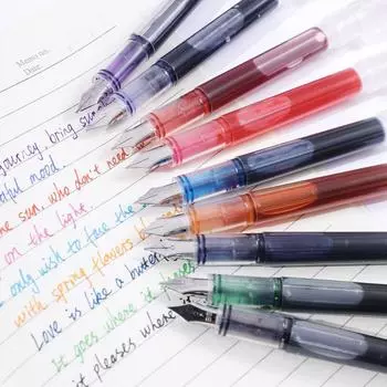 F-образные ручки с чернилами для письма, быстросохнущие, прямые, жидкие, модные, перьевые ручки для студентов 7