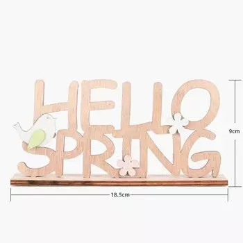F&P Store Пасхальное письмо Деревянный подвесной кулон «Hello Spring» Украшение для домашней вечеринки Easter Ornament