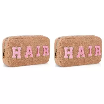 #F Preppy косметичка с синельным письмом плюшевая косметичка дорожная косметичка для туалетных принадлежностей(это