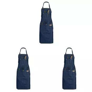 #F Регулируемый салонный парикмахерский фартук из денима для парикмахерской
