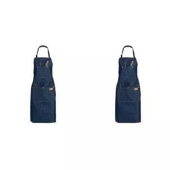 #F Регулируемый салонный парикмахерский фартук из денима для парикмахерской