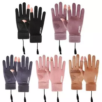 #F USB перезаряжаемые зимние теплые перчатки с электрическим подогревом мотоциклетные перчатки с подогревом Black