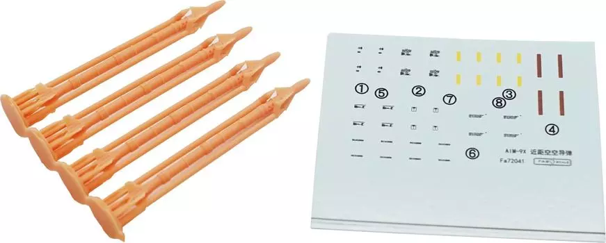 Fab Scale American Sidewinder Missile 4 Pieces Plastic Model Parts FAB72041 1/72 AIM-9X