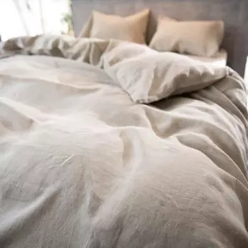 Fab the home Fine Linen One Wash Duvet Cover Single Hemp Linen 54807 Natural 100% [900]