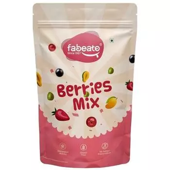 Fabeato 9-в-1 Premium Berries Mix 200 г | Богат антиоксидантами | Хороший источник пищевых волокон | Сушеная клюква, черная смородина, клубника, ягоды годжи