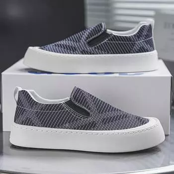 Fabric Casual Sneaker Loafers Male Sneakers Sports and Leisure Platform Sports Shoes Apring and Autumn Ventilate Wear-resistant 39 чёрный