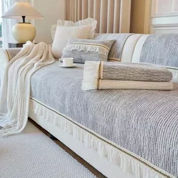 Fabric Cotton Sofa Cushion Modern Simple Cotton Four Seasons Universal Non-Slip Sofa Cover 70x70cm