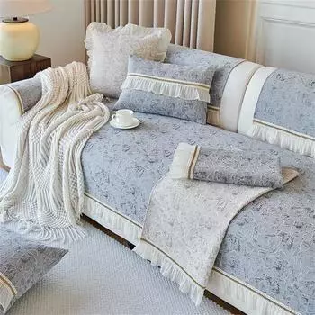 Fabric Cotton Sofa Cushion Modern Simple Cotton Four Seasons Universal Non-Slip Sofa Cover 70x70cm