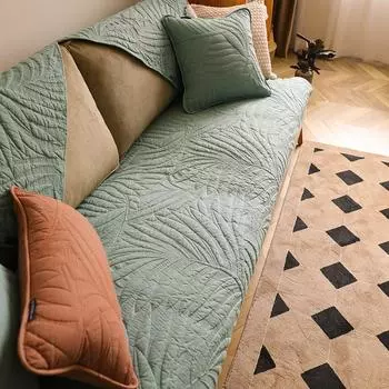 Fabric Cotton Sofa Cushion, Sofa Towel, Universal Anti-slip Sofa Cover for All Seasons, Simple Modern Winter Cushion 70*70cm