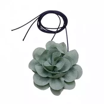 Fabric Flower Choker Necklace Unique Flower Clavicle Chain Fabric Material Suitable for Weddings Birthdays and Parties зелёный