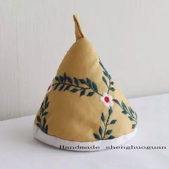 Fabric High-Temperature Resistant Heat-Proof Mat Casserole Restaurant Dining Table Cushion Vegetable Mat Teacup Mat Plate Mat Placemat round Pad Gesang Flower-Triangle Hat Embroidery style