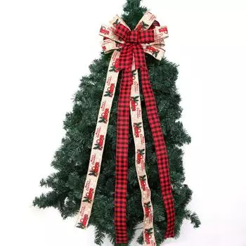 Fabric Large Luxurious Christmas Bow For Tree Adornment And Essentials Party