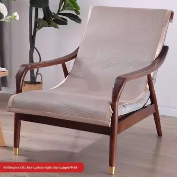 Fabric Recliner Summer Mat Rocking Chair Viscose Fiber Mat Sofa Cushion Single Sofa Seat Cushion for Summer Lunch Break Ice Pad Breathable 10945# light champagne 45 * 45cm with lace
