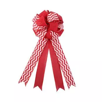 Fabric Red Elegant Christmas Bow Decoration Ideal For Festive Tree And Wreath Adornments