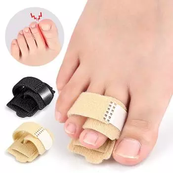 Fabric Toe Finger Separator Splint Wraps Hammer Toe Valgus Foot Corrector Care Protector Straig R8E9 naturel-1pcs